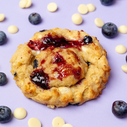 White chocolate blueberry cookies